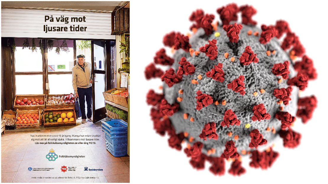 Håll avstånd och ta ansvar. Hitta inte på några ursäkter. Covid-19 virus. Läget är allvarligt. Testa dig vid symtom. Information om vaccination via 1177.se