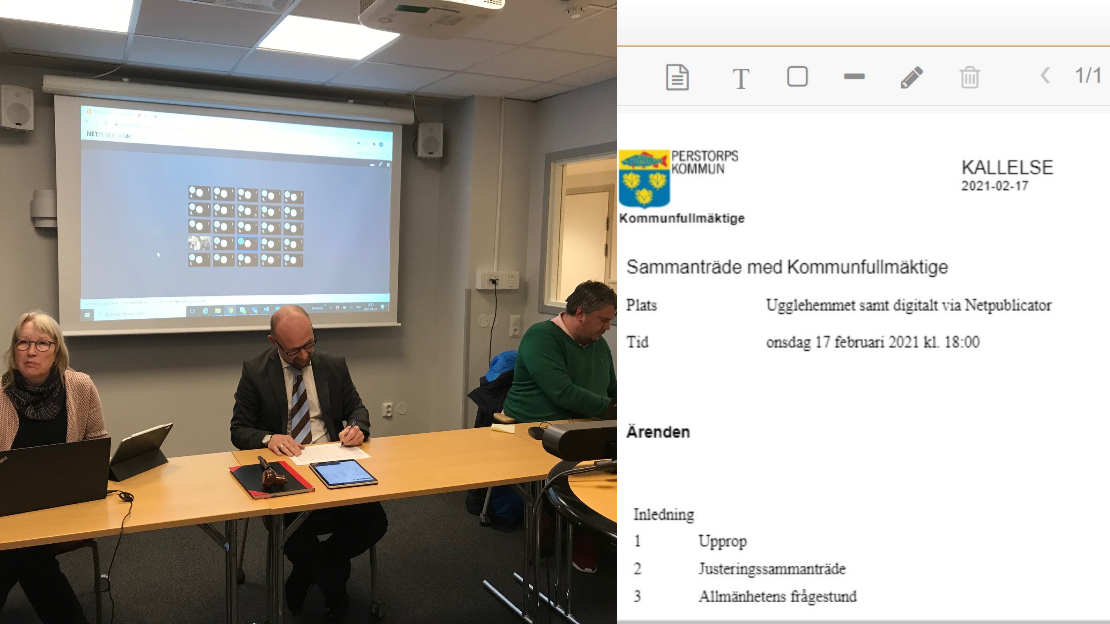 Kommunfullmäktige sammanträder digitalt 17 februari