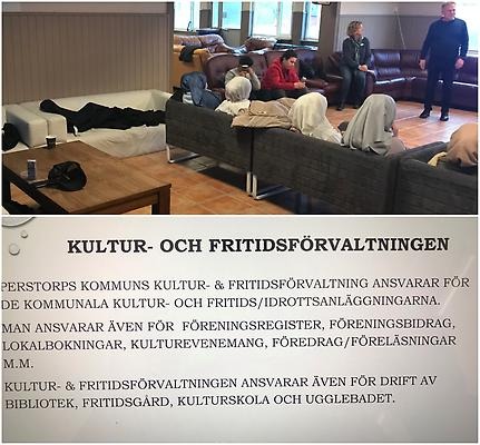 Projekt koll på samhället. Bibliotekschef och fritidschef föreläser om verksamheten inom kultur och fritidsförvaltningen.