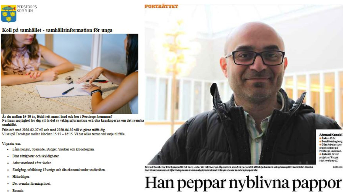 Ahmad Korabi projektleder "koll på samhället" och "Pappa i det nya landet" som omskrivs i media.