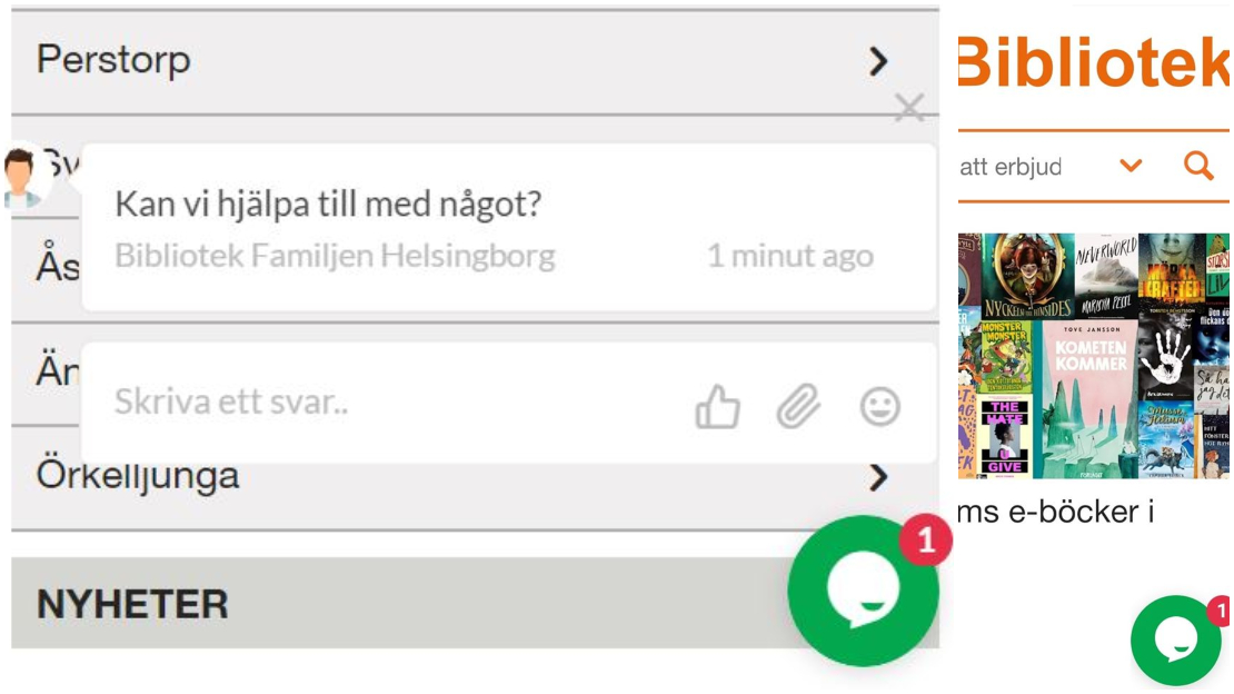 Digital kundtjänst (chatt) via www.bibliotekfh.se