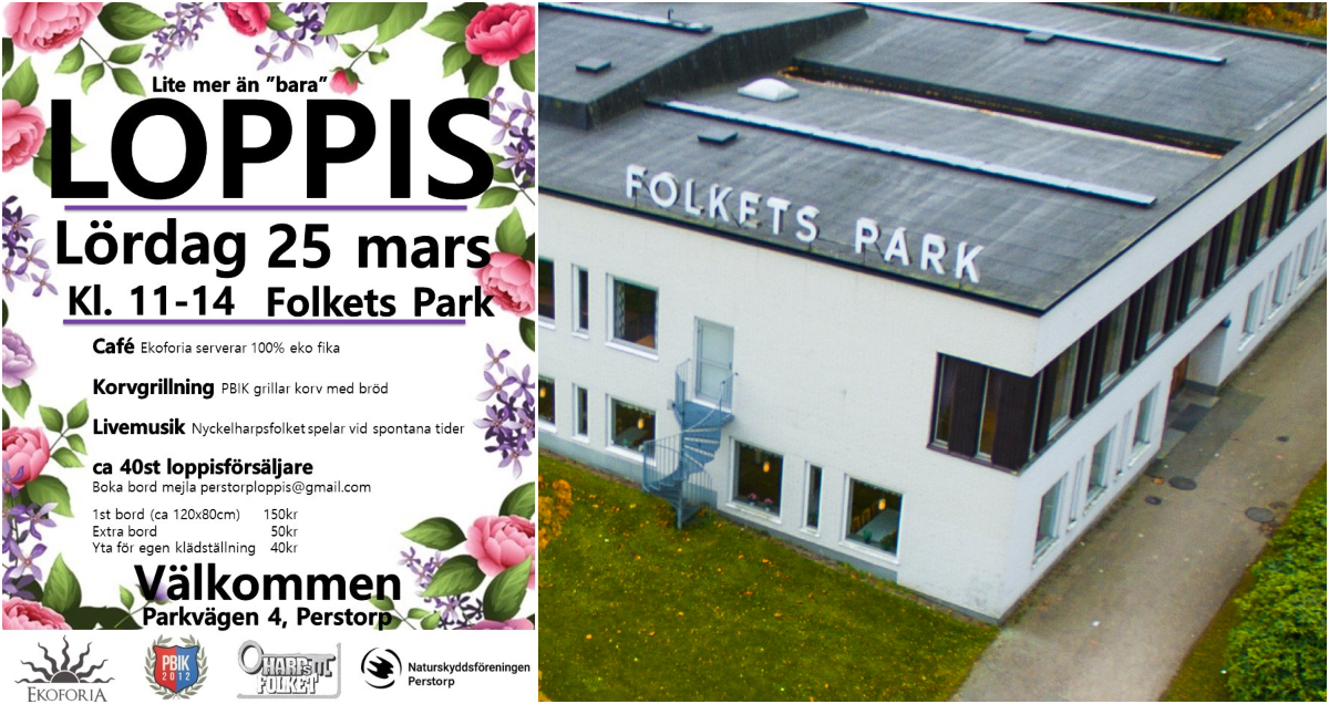 Bildcollage loppis Folkets Park 25 mars