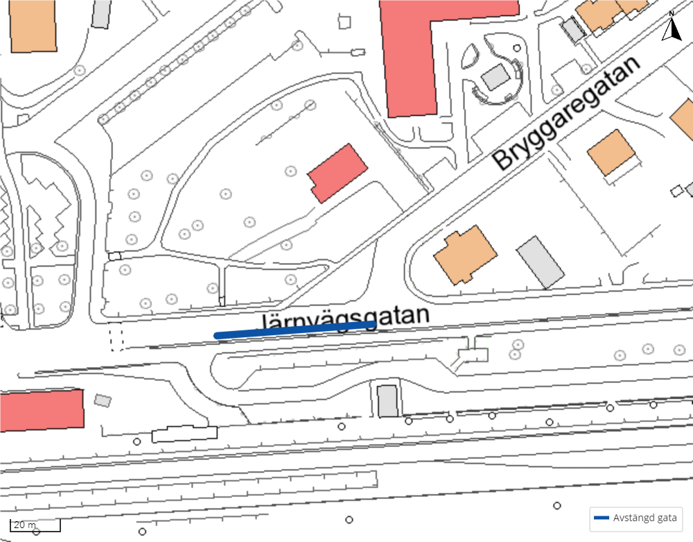 Avstängning Järnvägsgatan 4-5 november