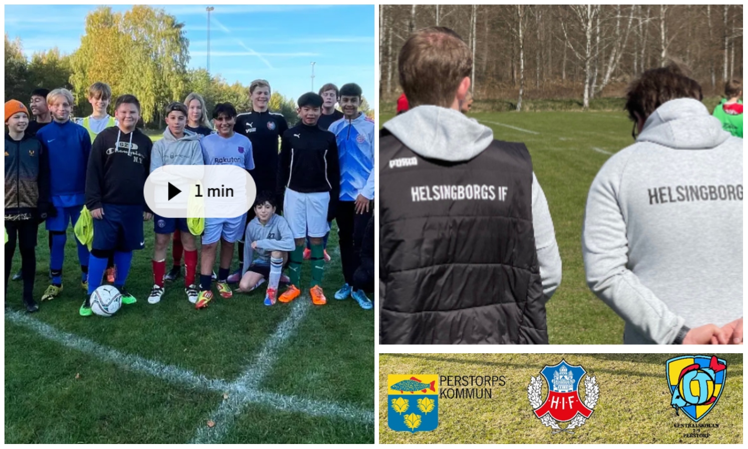 Bildcollage fotbollsprofil Centralskolan