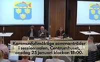 Information om kommunfullmäktige den 25 januari i sessionssalen, Centrumhuset.