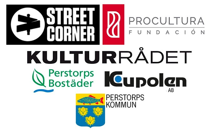 Logotyper Streetcorner Procultura Kulturrådet Perstorps Bostäder Kupolen Perstorps kommun
