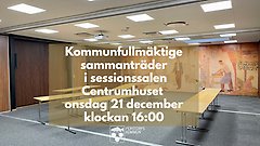 Kommunfullmäktige sammanträder i sessionssalen kommunhuset