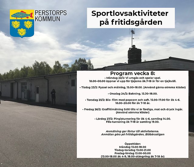 Sportlovsprogram fritidsgården