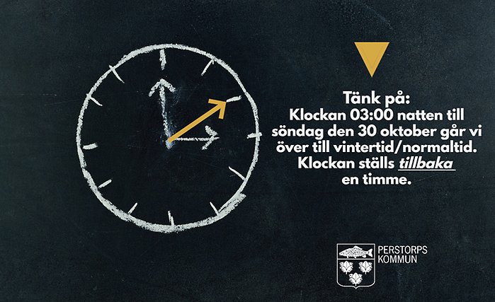 Dags för vintertid/normaltid. Natten till den 30 oktober är det dags att ställa tillbaka klockan en timme.