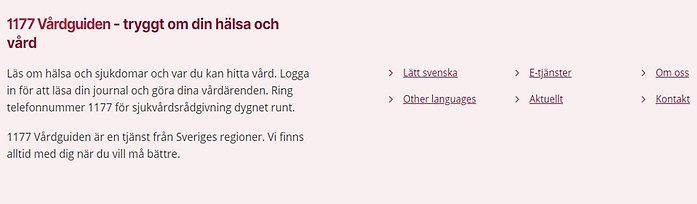 Vårdguiden 1177. Läs om hälsa och sjukdomar och var du kan hitta vård. Logga in för att läsa din journal och göra dina vårdärenden. Ring telefonnummer 1177 för sjukvårdsrådgivning dygnet runt. 