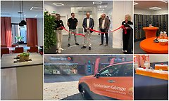 Bildcollage från invigning av bankkontor Perstorp