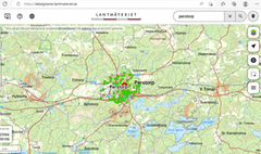 Skärmklipp detaljplaner på Lantmäteriets Webbplats