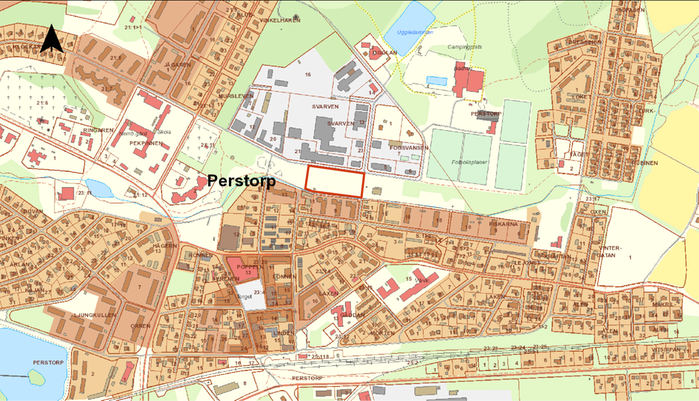 Översiktskarta över planområdet för del av Perstorp 21:1, Esabvallen