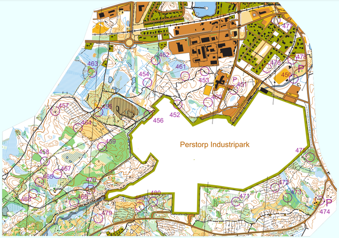 Karta över området för Hitta ut Perstorp 2023