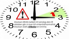 Dags för vintertid/normaltid. Natten till den 31 oktober är det dags att ställa tillbaka klockan en timme.