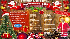 Bilden visar programmet för julsöndagen I Perstorps centrum den 28 november