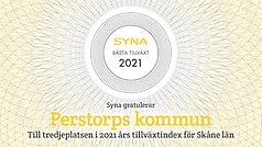 Syna gratulerar Perstorp till tredje plats i kategorin bästa tillväxt Skåne län.