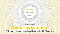 Syna gratulerar Perstorp till tredje plats i kategorin bästa tillväxt Skåne län.