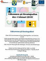 Föreningsafton den 4 februari. Anmälan senast 25 januari till Kontaktcenter