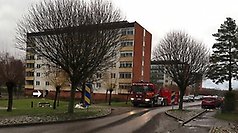 Brand i källarförråd i en av Perstorps Bostäders fastigheter på Bäckavägen.