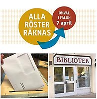 Omval till kommunfullmäktige i Falun. Förtidsröstning erbjuds på Perstorps bibliotek