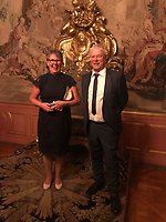 Leif Hylander med hustru Yvonne på Sverigemiddag, Kungliga slottet Stockholm