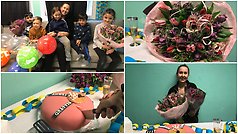 Bowlingvärldsmästaren Jenny Wegner överraskades av barn och personal På Parkskolan med anledning av nomineringar till Idrottsgalan 27 januari.