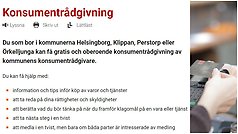 Konsumentrådgivning via Konsument Helsingborg