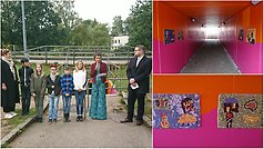 Tunneln under Oderljungavägen mellan Centralskolan och ´Folkets Park har fräschats upp med hjälp av elever och Maya Verma på Centralskolan. Invigning 11 septem,ber tillsammans med rektor Lena Andersson och kommunstyrelsens orförande Torgny Lindau (PF).