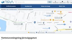 Information om vattenavstängning på Järnvägsgatan från NSVa