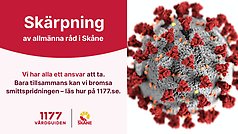 Skärpta allmänna råd för Skåne.  Covid-19 virus.