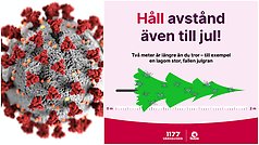 Håll avstånd aäven till jul. Covid-19 virus.