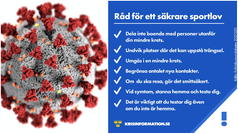 Håll avstånd och ta ansvar. Covid-19 virus. Läget är allvarligt. Testadig vid symtom. Information om vaccination via 1177.se