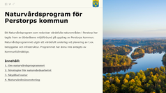 Naturvårdsprogram för Perstorps kommun är ut på samråd.