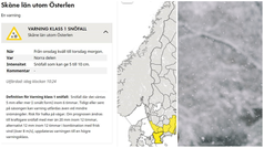 Snöfall - SMHI klass 1-varnar