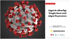 Håll avstånd och ta ansvar. Covid-19 virus. Läget är allvarligt