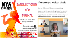 Bildcollage med tips på hösens kurser Kulturskolan Perstorp