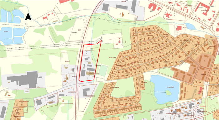 Kartbild som visar detaljplanens geografiska avgränsning