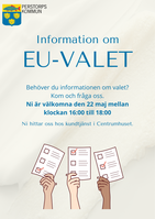 Perstorps kommuns logotyp i färg ses med information om EU-valet. 