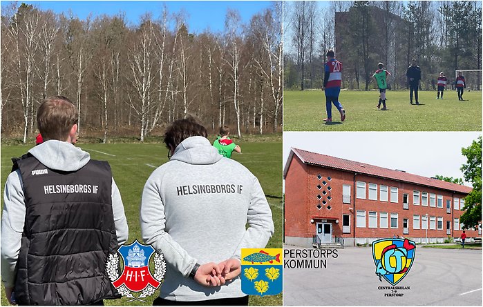 Bildcollage fotbollsprofil Centralskolan Perstorp