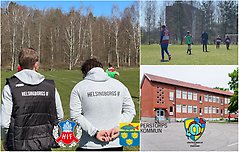 Bildcollage fotbollsprofil cventralskolan Perstorp.