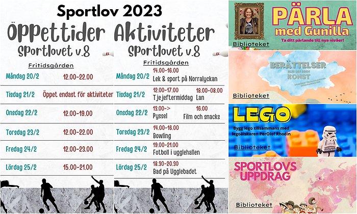 Bildcollage sportlov 2023 Perstorps kommun