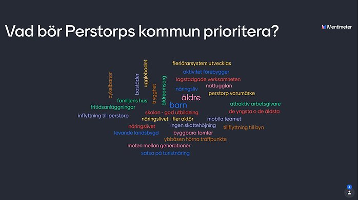 Ordmoln Framtidssemininarium Perstorps kommun. Vad bör kommunen prioritera?