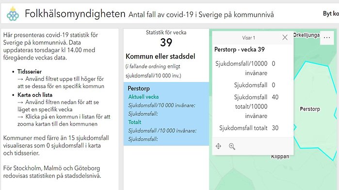 Statistisk covid-19 kommunvis från Folkhälsomyndigheten